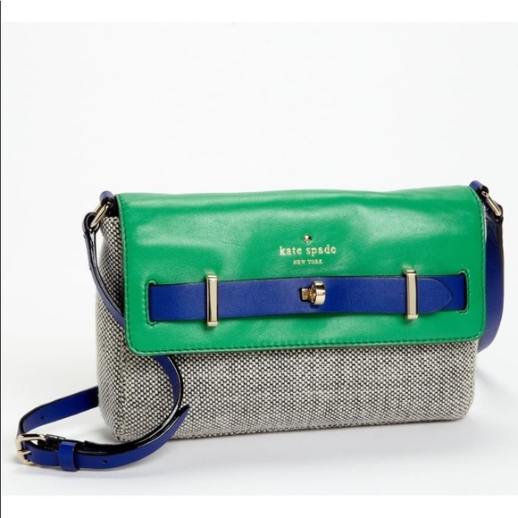 kate spade Handbags - Kate Spade Bourbon Street Fabric Blue Green  Bag